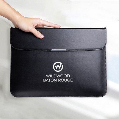 Magnet Closure Leather Carrying Laptop Pocket Case, 15" Laptop Case Cover