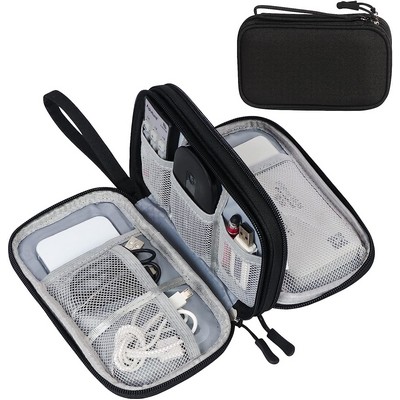 Electronic Organizer, Travel Cable Organizer Bag Pouch , Carry Case Double Layers Medium Size,