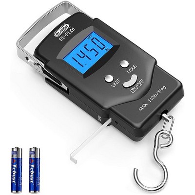 110lb/50kg Backlit LCD Display Fishing Scale with Built-in Measuring Tape - Electronic Balance Digit