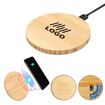 15W Bamboo Wireless Charging Pad