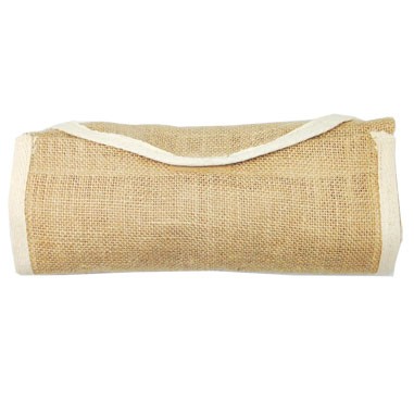 Foldable All Purpose Natural Jute Tote Bag w/Cotton Trim