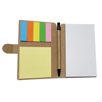Kraft Notebook with Pen & Sticky Notes