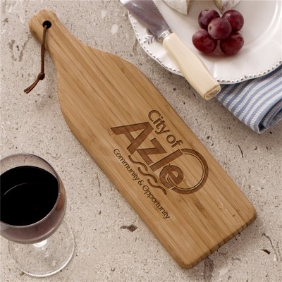 Engraved Corporate Wine Bottle Cutting Board