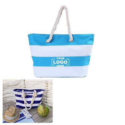 Large Waterproof Beach Tote Bag with Zipper