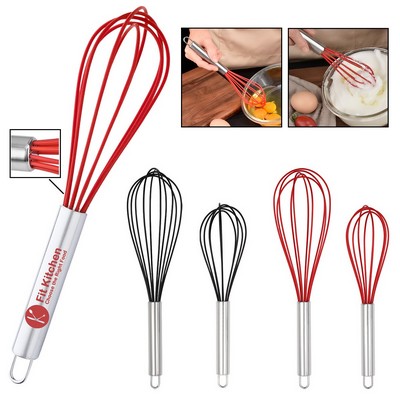 Silicone Whisk with Stainless steel Handle-10" and 12"