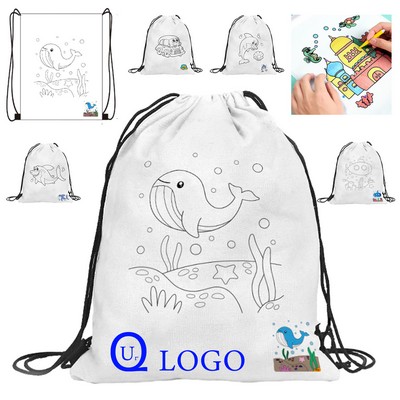 13.7" Children Drawstring Backpack
