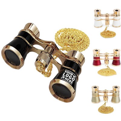Theater Binoculars with Metal Chain Classic Design and Convenience