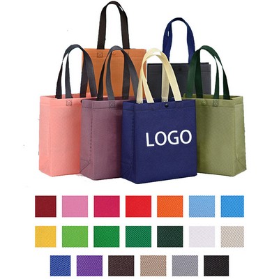 Eco-Friendly Custom Non-Woven Shopping Grocery Tote Bag w/Snap Button Closure