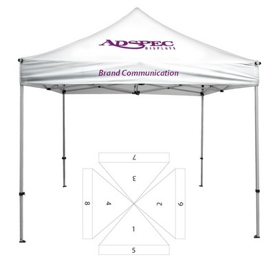 10' White Square Tent - Printed