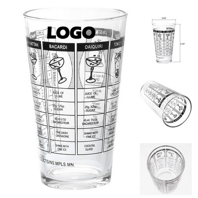 16 Oz Glass Cocktail Shaker with Scales