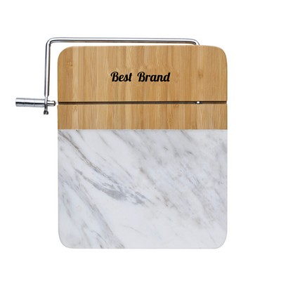 Wooden Cutting Board With Artificial Marble Inlay