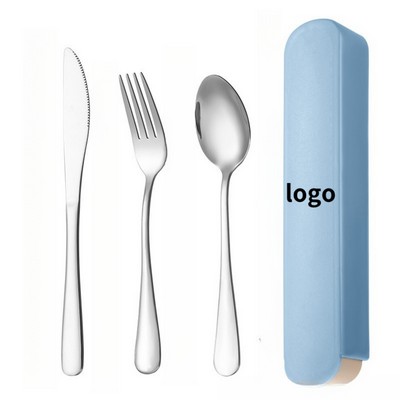 3-in-1 Portable Stainless Steel Tableware Set