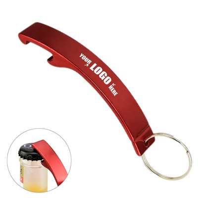 Customizable Arc Shaped Bottle Opener With Key Ring