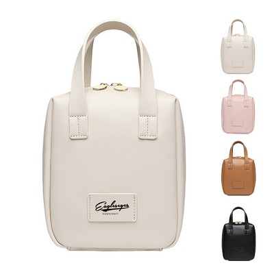 Travel Leather Cosmetic Organizer with U-Shaped Opening