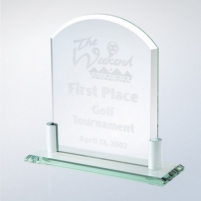 Small Vertical Arch Award w/Aluminum Holder Base