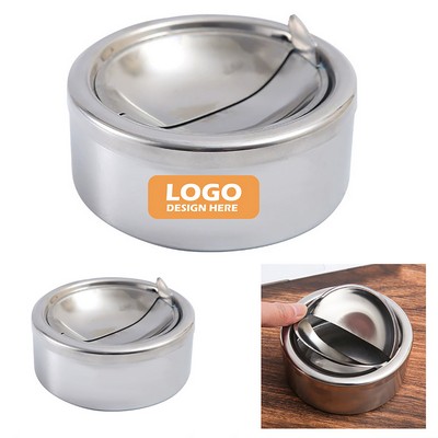Flip-Top Stainless Steel Ashtray