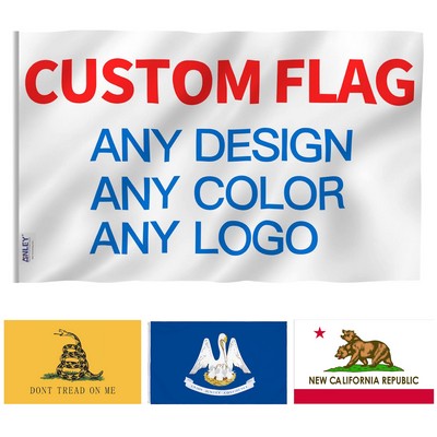 3x5 Foot Customized Flags Banners - Personalize Print Your Own Logo/Design/Words.