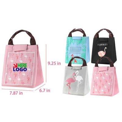 Reusable Insulated Portable Flamingo Lunch Bag