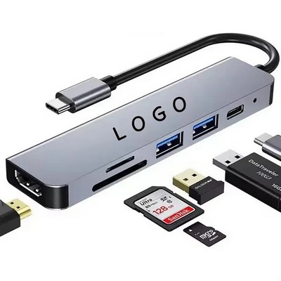 6 in 1 USB C Multiport Adapter with HDMI