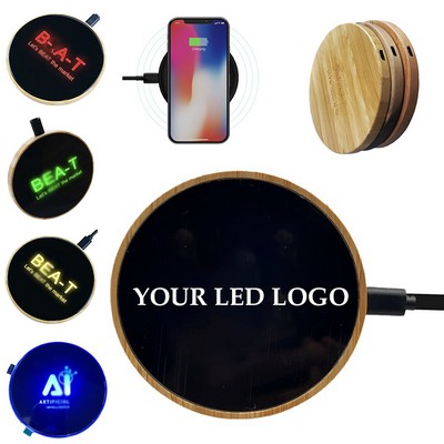 Led Light Up Logo 15w Fast Charging Wireless Charger Pad
