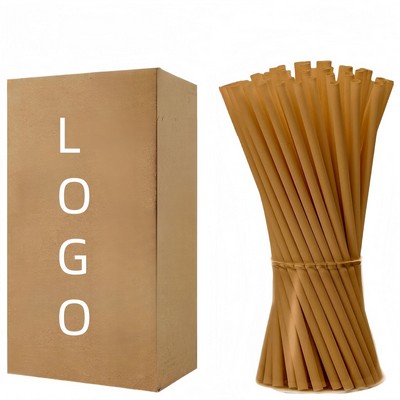 100 Pieces 8-inch Eco-friendly Sugarcane Material Straws