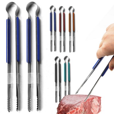 Stainless Steel Korean BBQ Tongs for Food and Grilling