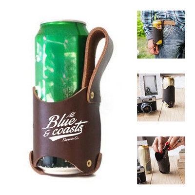 Leather Beverage Hands-Free Holder