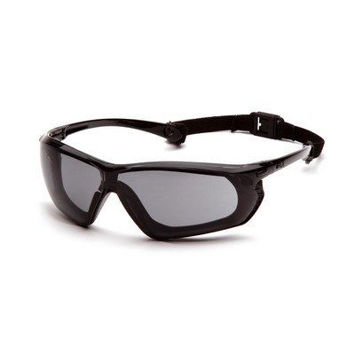 Crossovr Safety Glasses, Black/Gray Frame with Gray Anti-Fog Lens