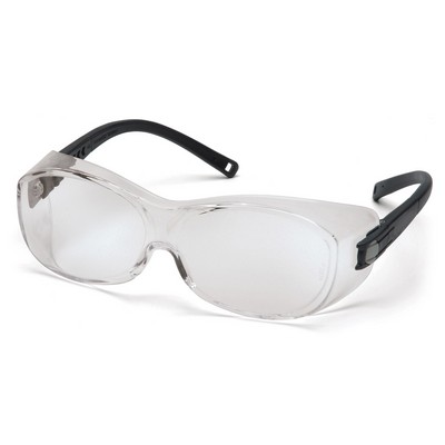 OTS Safety Glasses, Black Frame with Clear H2X Anti-Fog Lens