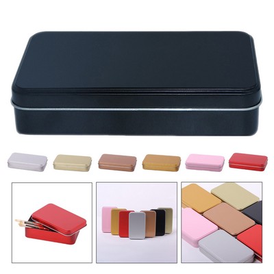 Empty Rectangle Tin Storage Containers with Lids