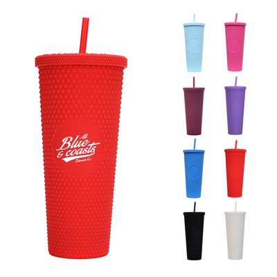 24oz Matte Studded Tumbler with Lid & Straw