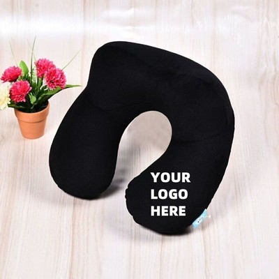 PVC Inner Bladder Hump Shaped Inflatable U-Shaped Neck Pillow for Car and Travel