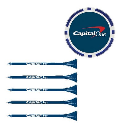 Poker Chip Ball Marker with (5) 2-3/4" Tees