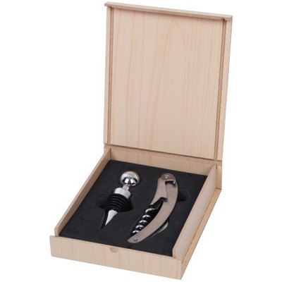 Stainless Wine Opener and Stopper Set with Light Case