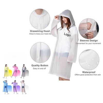 Outdoor Reuseable Adult Poncho Gown Raincoat