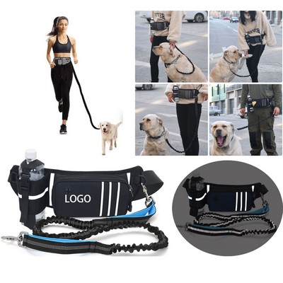 Pet Dog Walking Artifact Multifunctional Water Bottle Belt Bag with Elastic Dog Leash Running Fitnes