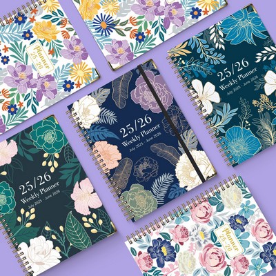 Metal Edged Spiral Journal A5 Notebook W/ Bookmark