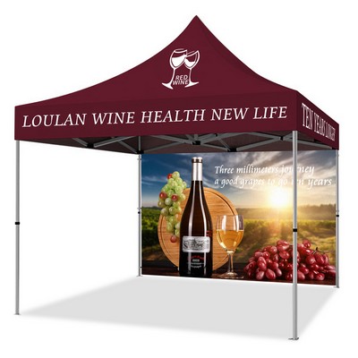 10' X 10' Heavy Duty Canopy Tent w/Back Full Wall (Dye Sublimation)