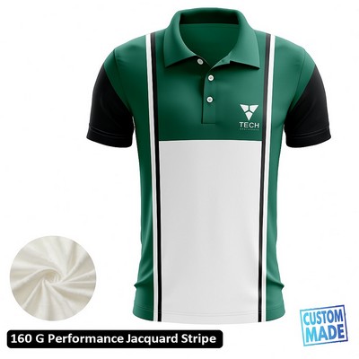Short Sleeve Polo shirt Sublimated-160G Jacquard Stripe