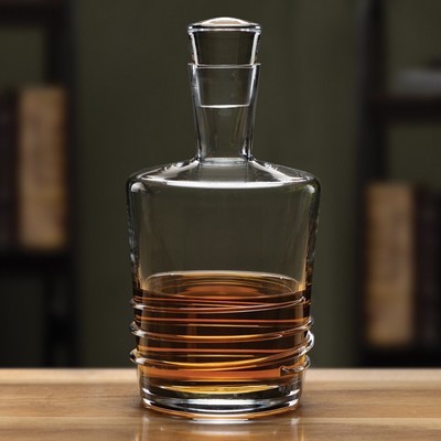 Hand Blown 9.75" Crystal Spiral Decanter (34 oz.)