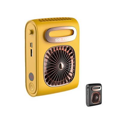 2 In 1 10000mAh USB Rechargeable Power Bank Luxury Waist Fan