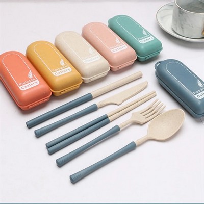 Wheat-plastic Reusable Utensil Set 7PCS