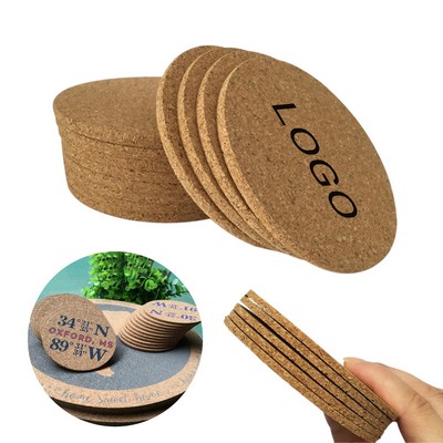 Round Heat-Insulating Cork Coaster