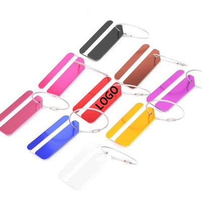 Durable Aluminum Luggage Tag with Stainless Steel Ring