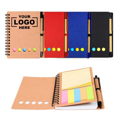 Premium Kraft Paper Coil Book with Pen