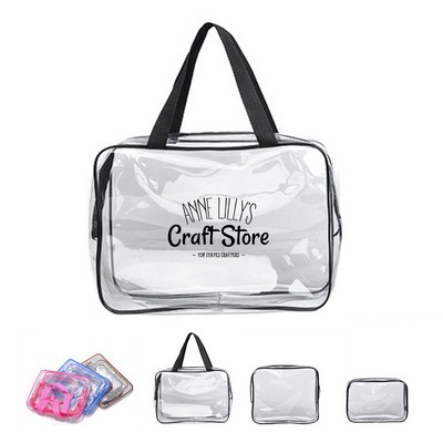 3Pcs Clear PVC Travel Toiletry Bag Kit
