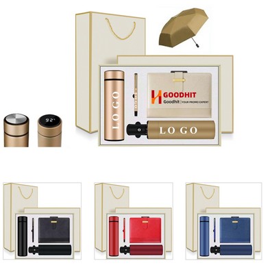 Custom Business Gift Box Journal Set w/ Tumbler Pen Umbrella