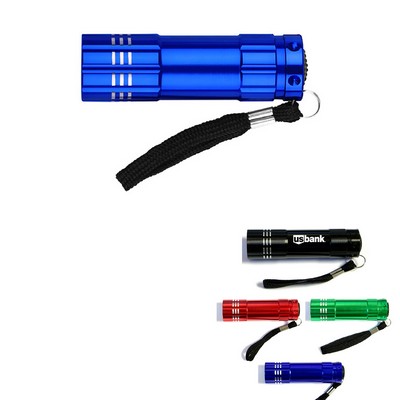 Aluminum 9 LED Flashlight with Batteries & Carry Strap