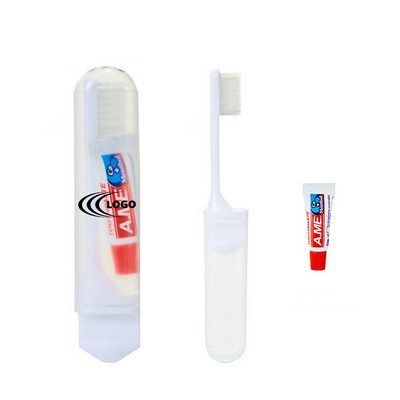 Portable Travel Disposable Folding Toothbrush With Toothpaste