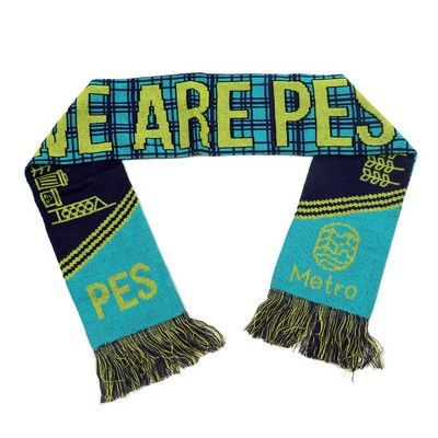 Acrylic Knitted Scarf w/Fringe